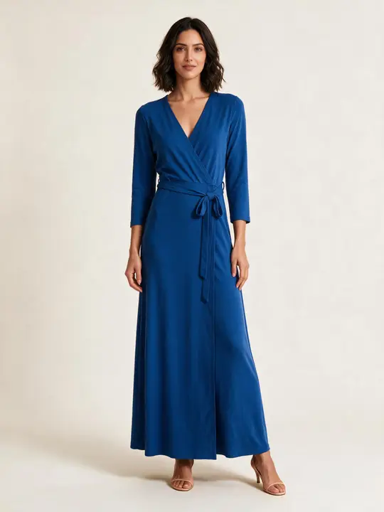 cobalt blue wrap dress