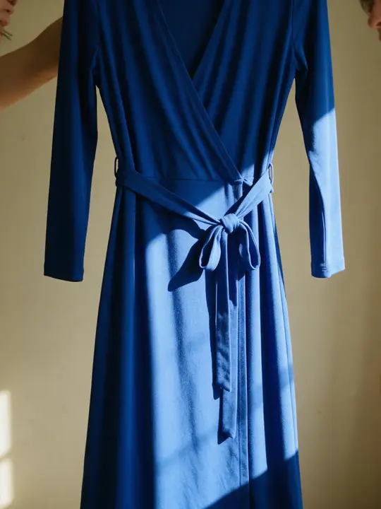 cobalt blue wrap dress