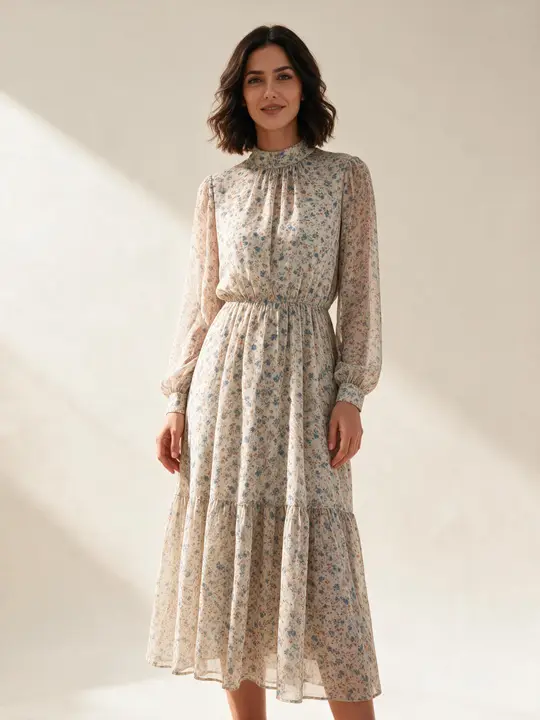 floral chiffon maxi dress
